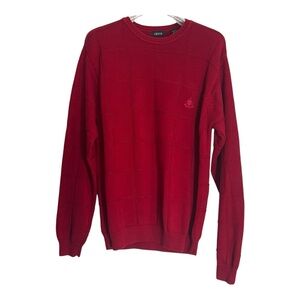 Izon Men's Red Cotton Pullover Long Sleeve Sweater Size Medium
